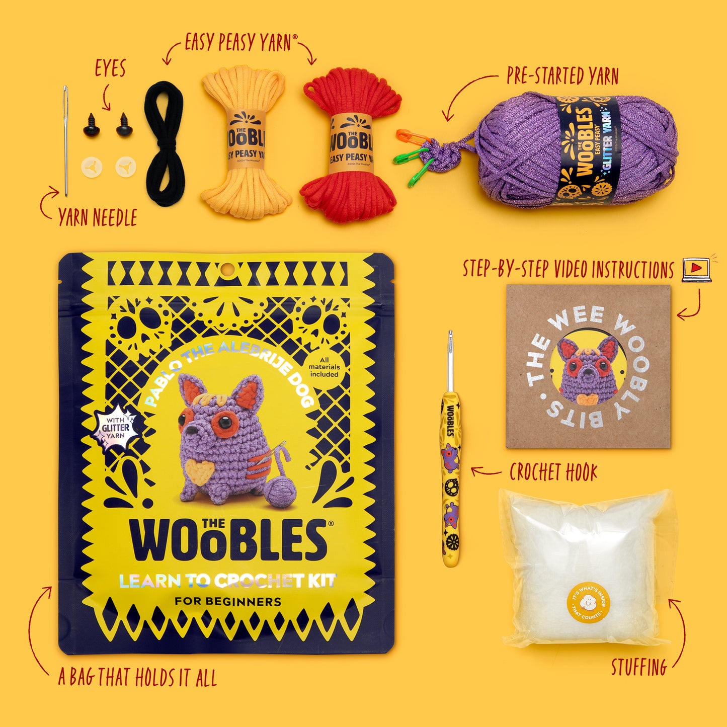 Pablo the Alebrije Dog Crochet Kit